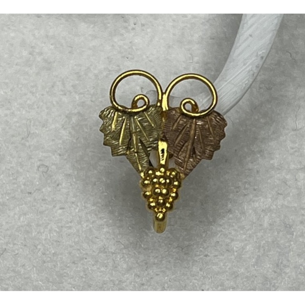 Vintage 12K Gold Filled Multi Tone Gold Grape & Leaf Screw Back Earrings 2.5g